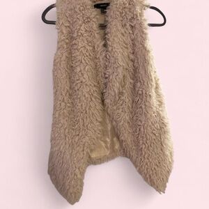 Forever 21 Cream Faux Fur Vest